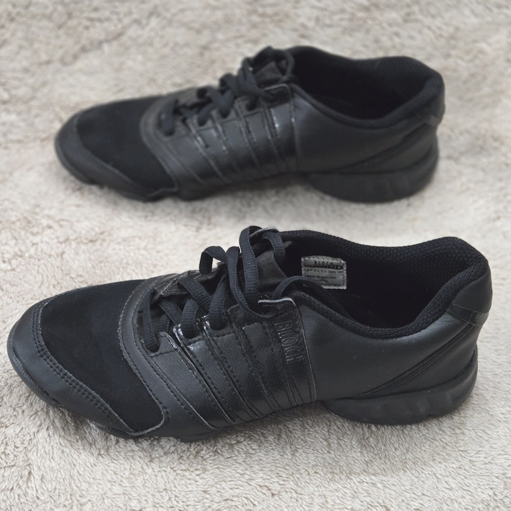 Bloch Black Dancing Sneakers Shoes Size 8.5 Performance Lace-up - Picture 3 of 8